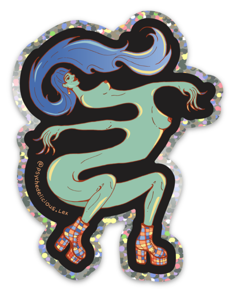 Khruangbin Glitter Dance Lady - Sticker