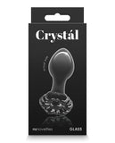 Crystal Flower Black Glass Plug