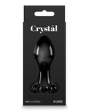 Crystal Flower Black Glass Plug