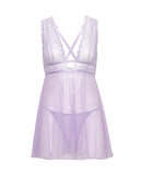 Stassi Lace & Mesh Lavender Babydoll with G-String