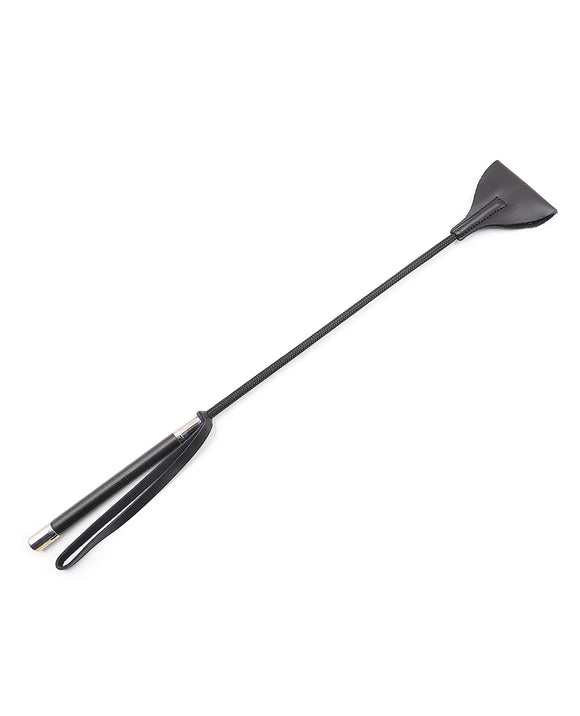 Black Wide Tip Leather Crop - 21