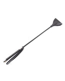 Black Wide Tip Leather Crop - 21"