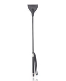 Black Wide Tip Leather Crop - 21"