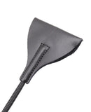 Black Wide Tip Leather Crop - 21"