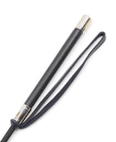 Black Wide Tip Leather Crop - 21"