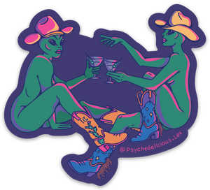 'Alien Cowgirls' Sticker