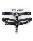 Shadow Black and Silver Leg Garters