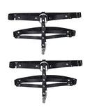 Shadow Black and Silver Leg Garters