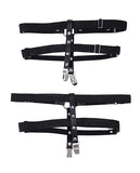 Shadow Black and Silver Leg Garters