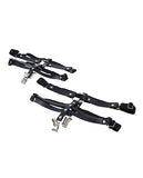 Shadow Black and Silver Leg Garters