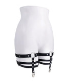 Shadow Black and Silver Leg Garters