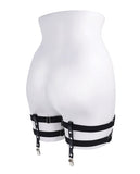 Shadow Black and Silver Leg Garters