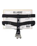 Shadow Black and Silver Leg Garters