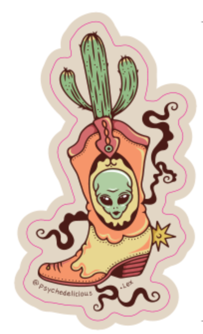 Alien Bae Boot Sticker