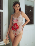 Summer Floral Mesh Bodysuit (XL-3X Remaining)