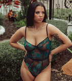 Emerald Burnout Underwire Bodysuit