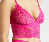 Azalea Pink Lace Longline Bralette