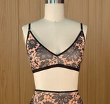 Black & Nude Floral Stretch Mesh Bralette