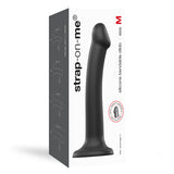Bendable Dual-Density Black Silicone Suction Cup Dildo