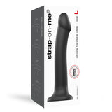 Bendable Dual-Density Black Silicone Suction Cup Dildo