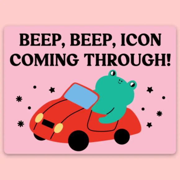 'Beep Beep' Icon Frog Sticker