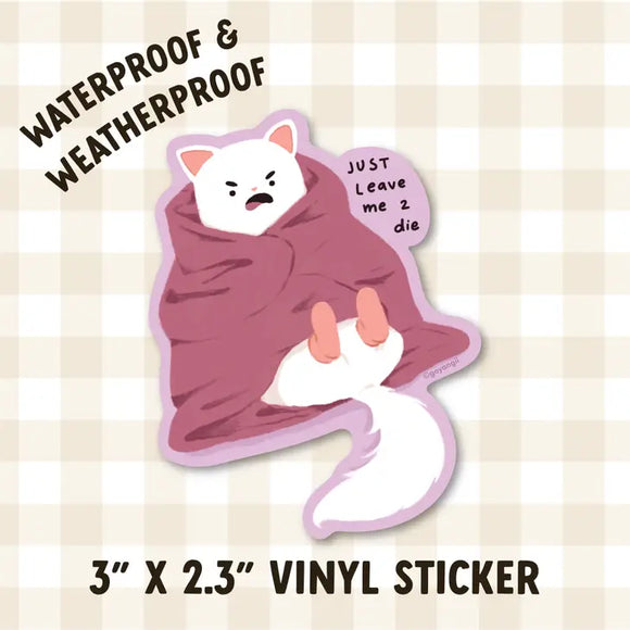 Blanket Cat Vinyl Sticker