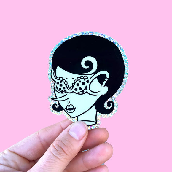 Bra-Face Sparkle Vinyl Sticker