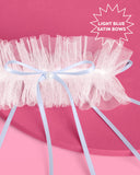 White Tulle Bridal Garter | Something Blue, Bride Accessory