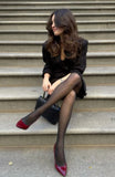'Be Mine' Classic Sheer Black Tights