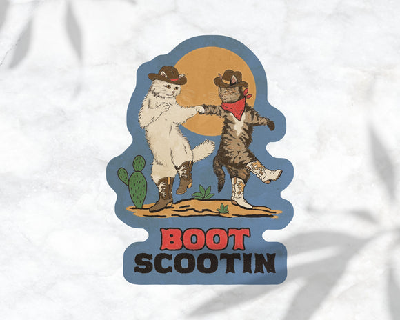 'Boot Scootin' Kitties Sticker