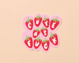 'Cute AF' Strawberry Sticker