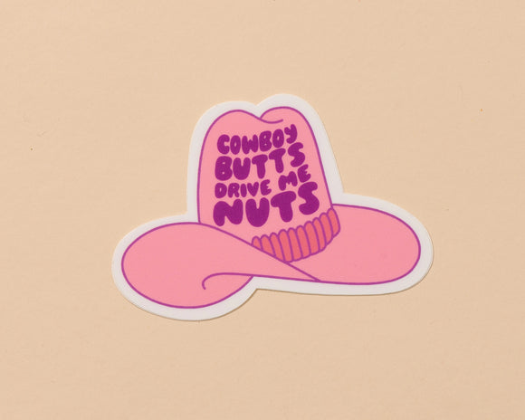 'Cowboy Butts Drive Me Nuts' Sticker