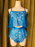 Hawaiian Blue Eyelash Lace Cropped Cami (S, M, XL, 2X Remaining)