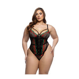 Cherry Delight Embroidered Underwire Corset w/G-String