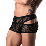 Genderfluid Lucifer Black Lace Cutout Shorts