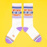 'My Dog Is My Therapist' Ribbed Crew Socks