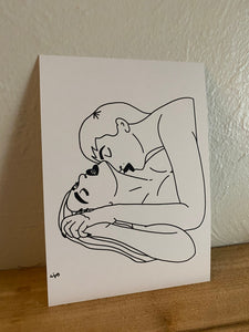 'Deeply, Tenderly' Lady Fine Lines Print