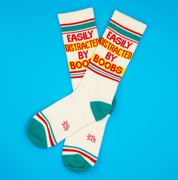 'Easily Distracted By Boobs' Gym Socks