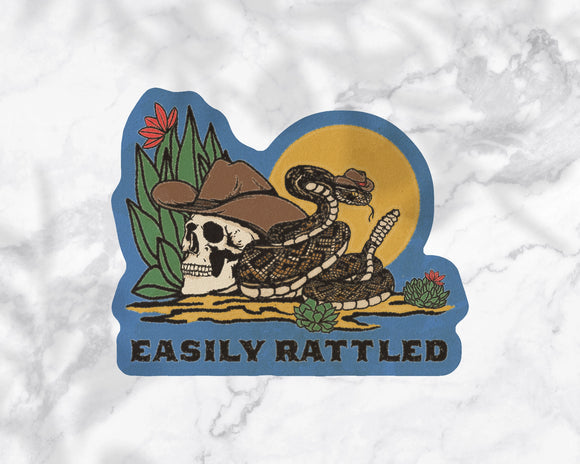'Easily Rattled' Cowboy Sticker