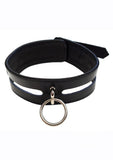 Rouge Black Split Leather Collar with O-Ring