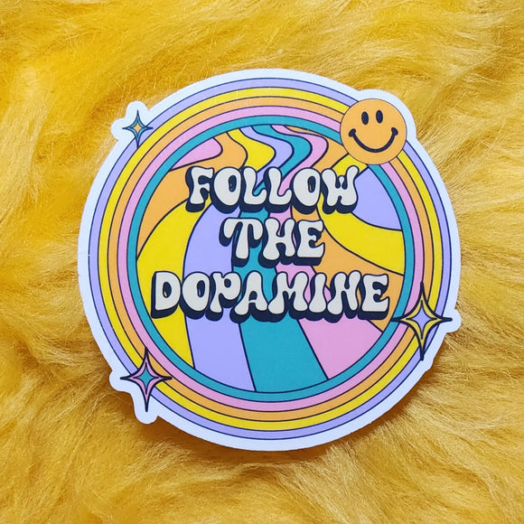 'Follow the Dopamine' Retro Sticker