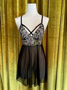 Hydrangea Night Embroidered Babydoll