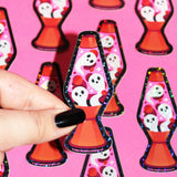 "Groovy Ghost" Lava Lamp Glitter Sticker