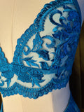 Hawaiian Blue Embroidered Longline Bralette