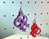 Transgender and Lesbian Symbol Earrings -3D printed