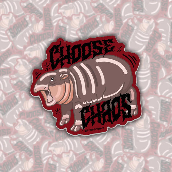 'Choose Chaos' Moo Deng Sticker