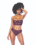 Underwire Bustier & High Waisted Thong Set in Mulberry