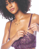 Underwire Bustier & High Waisted Thong Set in Mulberry
