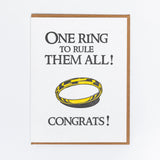'One Ring To Rule Them All' Wedding Card
