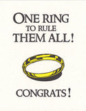'One Ring To Rule Them All' Wedding Card